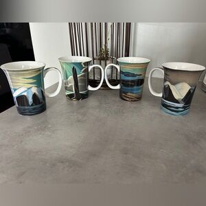GROUP OF 7 FINE BONE CHINA mugs.